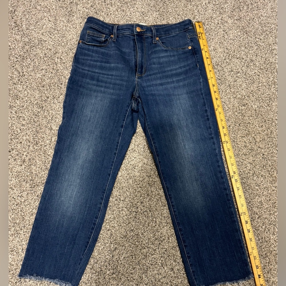 Universal Thread Dark Blue Ankle Jeans high rise slim straight